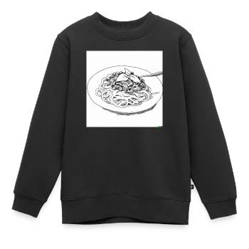 spaghetti bolognaise - Sweat Premium enfant bio - noir - Devant - AI Model Kid Female (0cm)