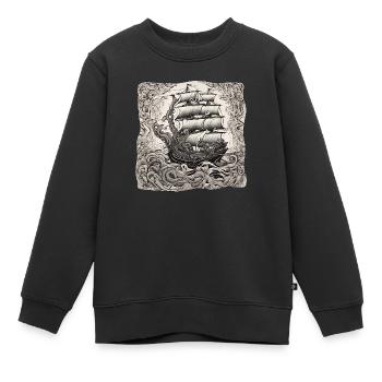 Schiff - Kinder Premium Organic Sweatshirt - Schwarz - Vorne - AI Model Kid Female (0cm)