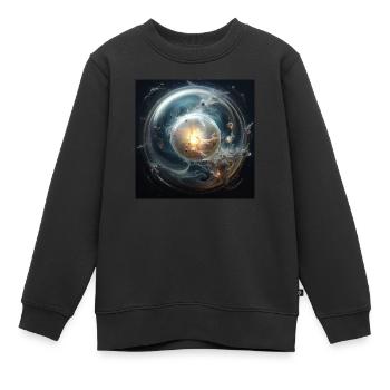 Liquid Matter - Sweat Premium enfant bio - noir - Devant - AI Model Kid Female (0cm)