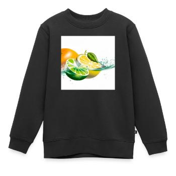 Éclaboussure d’agrumes - Sweat Premium enfant bio - noir - Devant - AI Model Kid Female (0cm)