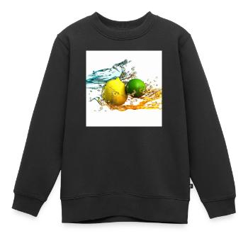 Éclaboussure d’agrumes - Sweat Premium enfant bio - noir - Devant - AI Model Kid Female (0cm)