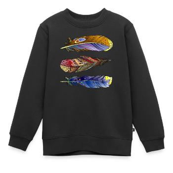 Feder - Kinder Premium Organic Sweatshirt - Schwarz - Vorne - AI Model Kid Female (0cm)