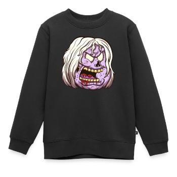 Weiblicher Zombiekopf - Kinder Premium Organic Sweatshirt - Schwarz - Vorne - AI Model Kid Female (0cm)