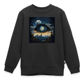 Eye moon mountains - Kinder Premium Organic Sweatshirt - Schwarz - Vorne - AI Model Kid Female (0cm)