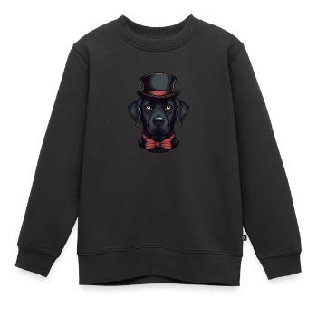 Labrador hat chic - Sweat Premium enfant bio - noir - Devant - AI Model Kid Female (0cm)
