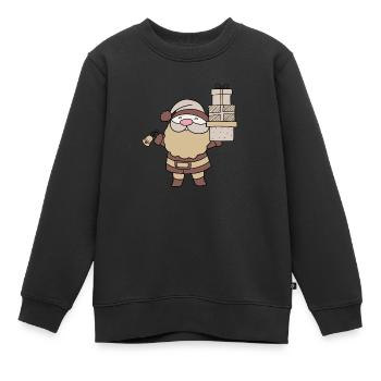 Weihnachtsmann - Kinder Premium Organic Sweatshirt - Schwarz - Vorne - AI Model Kid Female (0cm)