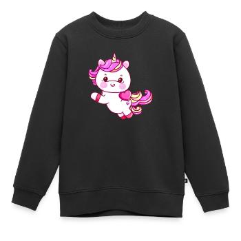 Einhorn Fabeltier Einhörner Mädchen Unicorn - Kinder Premium Organic Sweatshirt - Schwarz - Vorne - AI Model Kid Female (0cm)