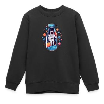 Astronaut Milchstrasse - Kinder Premium Organic Sweatshirt - Schwarz - Vorne - AI Model Kid Female (0cm)