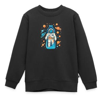 Astronaut Milchstrasse - Kinder Premium Organic Sweatshirt - Schwarz - Vorne - AI Model Kid Female (0cm)
