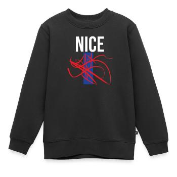 Farbenfrohes Nizza Souvenir - Kinder Premium Organic Sweatshirt - Schwarz - Vorne - AI Model Kid Female (0cm)