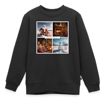 Hiver, Noël, Neige, T-shirt cadeau - Sweat Premium enfant bio - noir - Devant - AI Model Kid Female (0cm)