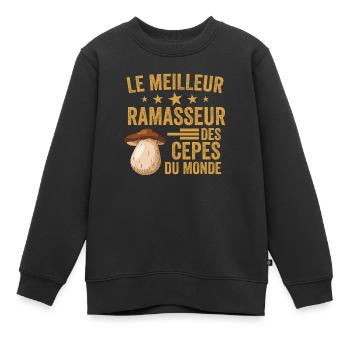 Le Meilleur Ramasseur Des Cèpes Champignons Cèpe - Sweat Premium enfant bio - noir - Devant - AI Model Kid Female (0cm)