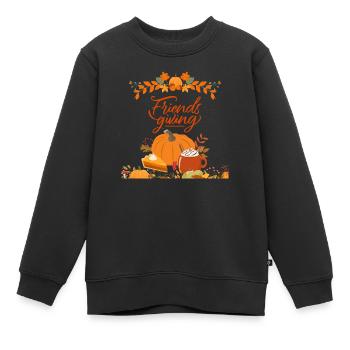 Friendsgiving Thanksgiving Erntedank Gast - Kinder Premium Organic Sweatshirt - Schwarz - Vorne - AI Model Kid Female (0cm)
