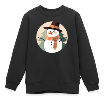 Schneemann - Kinder Premium Organic Sweatshirt - Schwarz - Vorne - AI Model Kid Female (0cm)