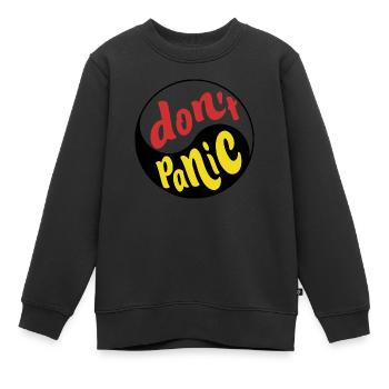Dont Panic 1 - Kinder Premium Organic Sweatshirt - Schwarz - Vorne - AI Model Kid Female (0cm)