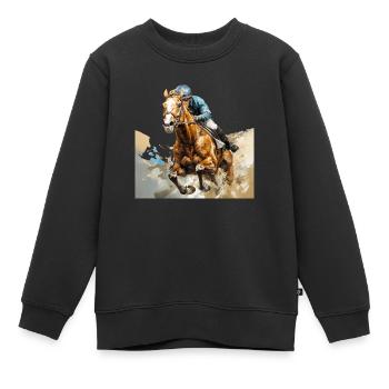 Pferderennen: Sport, Unterhaltung und Tradition - Kinder Premium Organic Sweatshirt - Schwarz - Vorne - AI Model Kid Female (0cm)