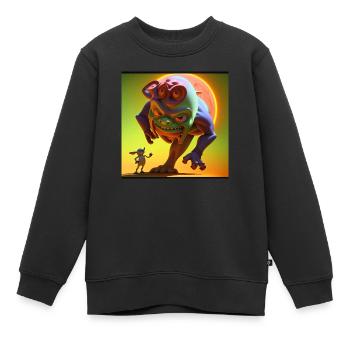 Monster Goblin - Kids Premium Organic Sweatshirt - black - Front - AI Model Kid Female (0cm)
