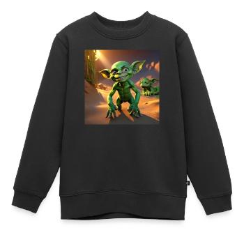 Lustiger Goblin - Kinder Premium Organic Sweatshirt - Schwarz - Vorne - AI Model Kid Female (0cm)