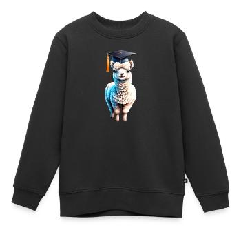 Bachelor Absolvent Alpaka Studium Schulabschluss - Kinder Premium Organic Sweatshirt - Schwarz - Vorne - AI Model Kid Female (0cm)