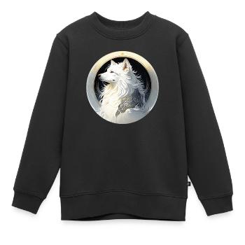 Stilvoll im Jugendstil: Unser Schäferhund-Portrait - Kinder Premium Organic Sweatshirt - Schwarz - Vorne - AI Model Kid Female (0cm)