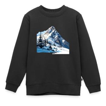 Endlich Winter - Kinder Premium Organic Sweatshirt - Schwarz - Vorne - AI Model Kid Female (0cm)