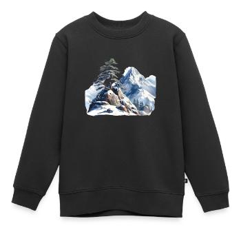 Au bord de la limite des arbres - Sweat Premium enfant bio - noir - Devant - AI Model Kid Female (0cm)