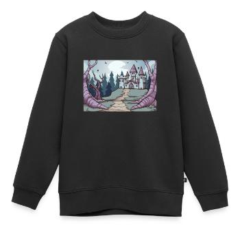 Halloween Dracula Vampire Mansion - Kinder Premium Organic Sweatshirt - Schwarz - Vorne - AI Model Kid Female (0cm)