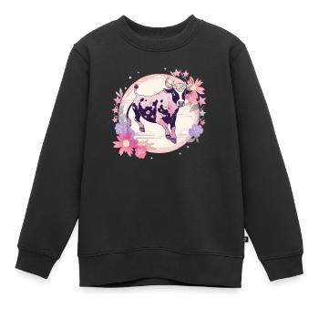 Lila muh muh - Kinder Premium Organic Sweatshirt - Schwarz - Vorne - AI Model Kid Female (0cm)