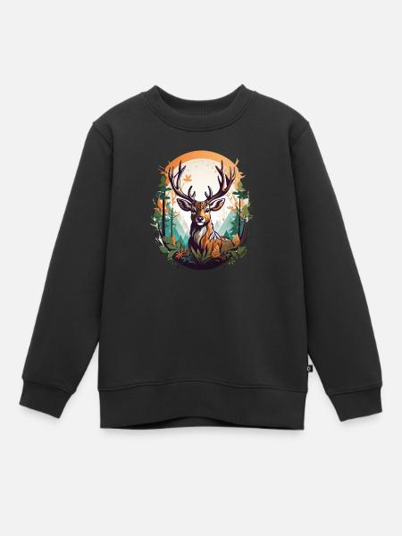 Hirsch - Premium børne sweatshirt økologisk - sort