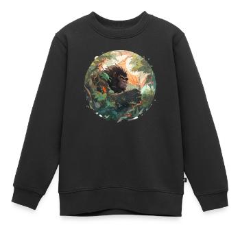 Jungle Kong - Kinder Premium Organic Sweatshirt - Schwarz - Vorne - AI Model Kid Female (0cm)