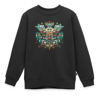 Misticisme aztèque - Sweat Premium enfant bio - noir - Devant - AI Model Kid Female (0cm)
