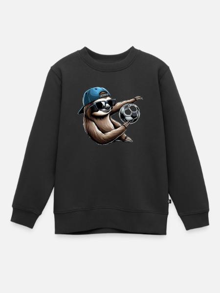 Motivo del bradipo del calcio - Felpa Premium bambino bio - nero