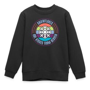 Flocon de neige - Sweat Premium enfant bio - noir - Devant - AI Model Kid Female (0cm)