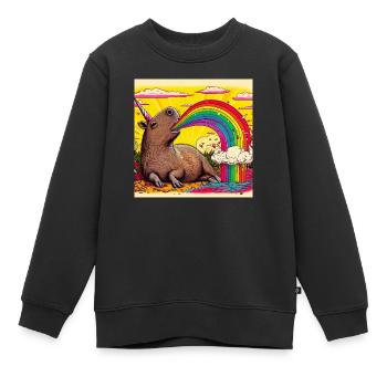 Capybara - Kinder Premium Organic Sweatshirt - Schwarz - Vorne - AI Model Kid Female (0cm)