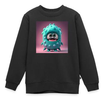 Joyeux Halloween mignon monstre marin langue effrayante - Sweat Premium enfant bio - noir - Devant - AI Model Kid Female (0cm)