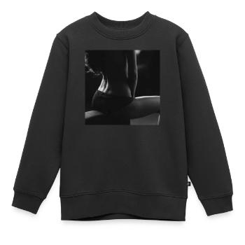 Star Typ - Kinder Premium Organic Sweatshirt - Schwarz - Vorne - AI Model Kid Female (0cm)