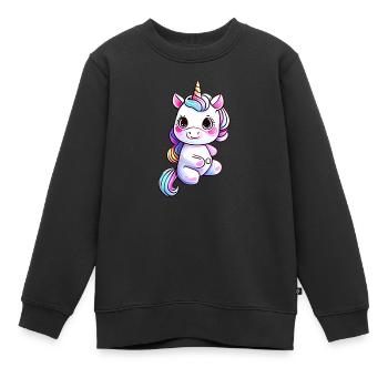 Einhorn Mädchen Einhörner Fabeltier Unicorn - Kinder Premium Organic Sweatshirt - Schwarz - Vorne - AI Model Kid Female (0cm)