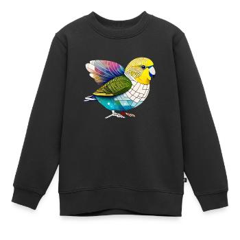 Budgie Bird Propriétaire Bird Cockatiel - Sweat Premium enfant bio - noir - Devant - AI Model Kid Female (0cm)