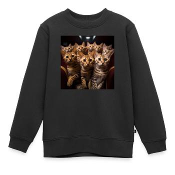 Les chats au cinéma - Sweat Premium enfant bio - noir - Devant - AI Model Kid Female (0cm)