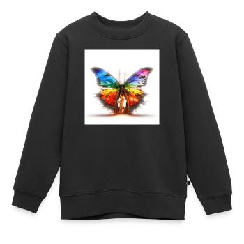 papillon fusion - Sweat Premium enfant bio - noir - Devant - AI Model Kid Female (0cm)