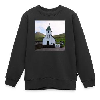 Kirche - Kinder Premium Organic Sweatshirt - Schwarz - Vorne - AI Model Kid Female (0cm)