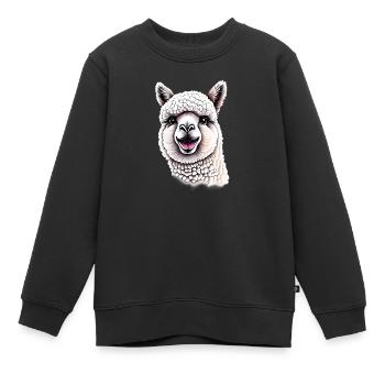 Alpaga Alpaga éleveur Alpaga fan - Sweat Premium enfant bio - noir - Devant - AI Model Kid Female (0cm)