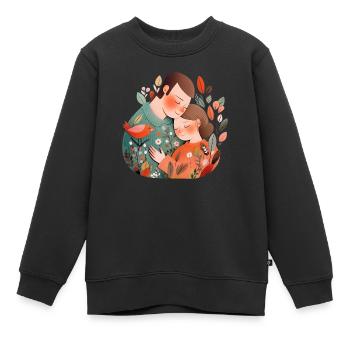 Verliebtes Pärchen - Kinder Premium Organic Sweatshirt - Schwarz - Vorne - AI Model Kid Female (0cm)