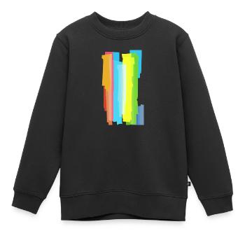 Abstrakte Farbverschmelzung intensiver Streifen - Kinder Premium Organic Sweatshirt - Schwarz - Vorne - AI Model Kid Female (0cm)