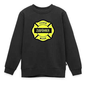 Feuerwehr Zugführer - Kinder Premium Organic Sweatshirt - Schwarz - Vorne - AI Model Kid Female (0cm)