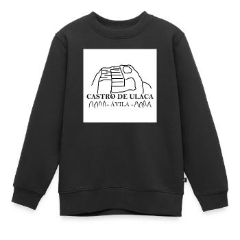 Castro d’Ulaca - Sweat Premium enfant bio - noir - Devant - AI Model Kid Female (0cm)