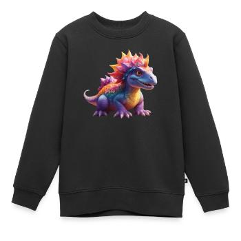 Dinosaures, pour texte individuel, design - Sweat Premium enfant bio - noir - Devant - AI Model Kid Female (0cm)