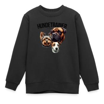HUNDETRAINER - Kinder Premium Organic Sweatshirt - Schwarz - Vorne - AI Model Kid Female (0cm)