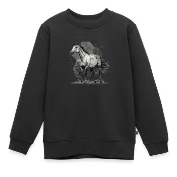 Geo-Pferd - Kinder Premium Organic Sweatshirt - Schwarz - Vorne - AI Model Kid Female (0cm)