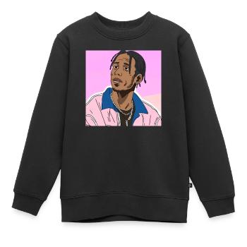 Anime Rapper TP - Kids Premium Organic Sweatshirt - black - Front - AI Model Kid Female (0cm)